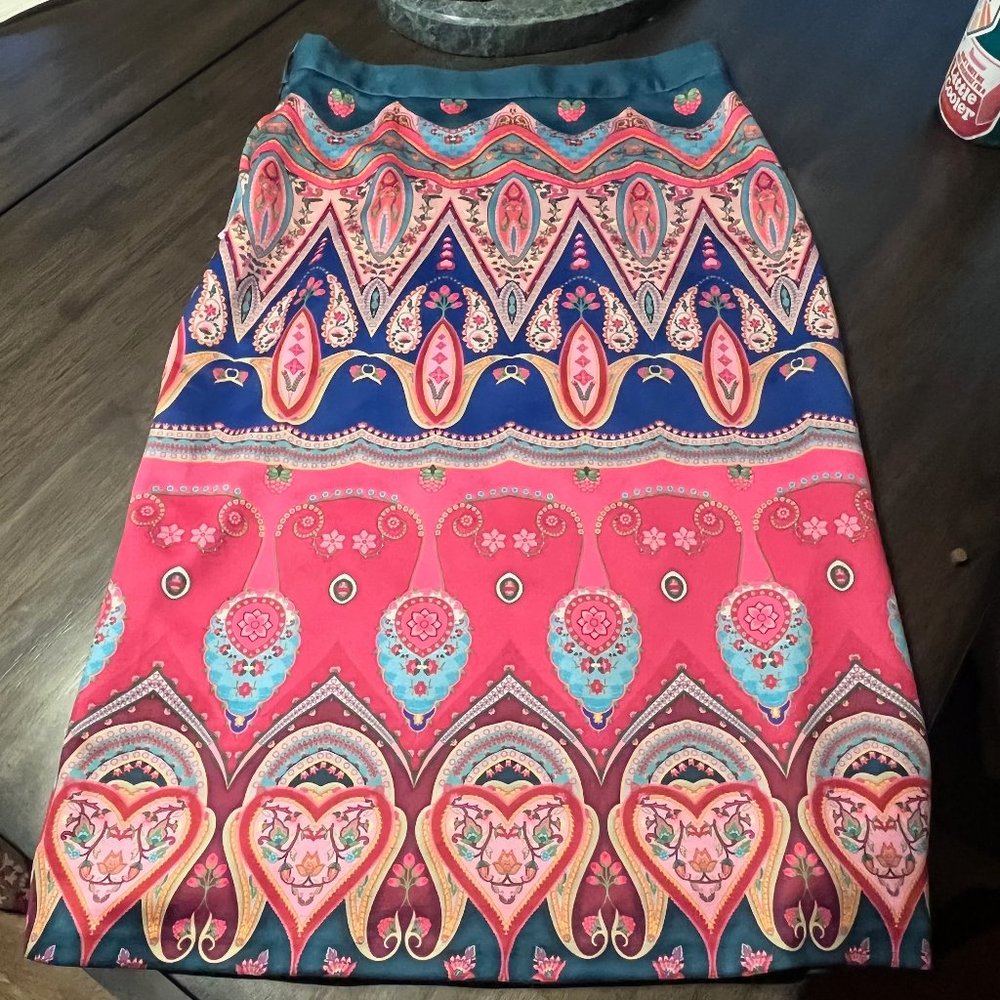 Women's Pink Patterned Pencil Skirt